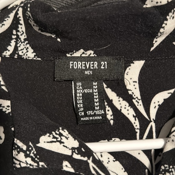 Floral Black and White Men's Shirt - Picture 3 of 3